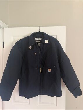 Carhartt Navy Insulated Zip-Front Work Jacket